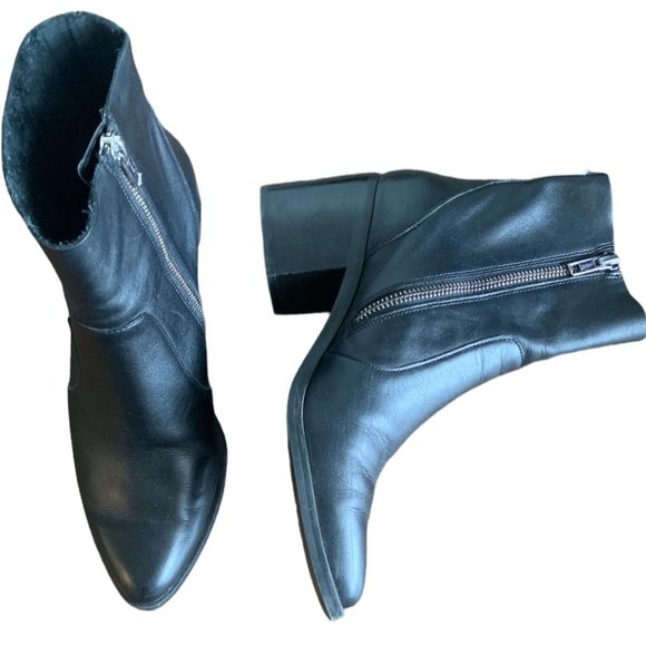 Treasure & Bond Women's 8M Fern Black Leather Mid Heel Above-Ankle Boot 135Gbx - Picture 4 of 8